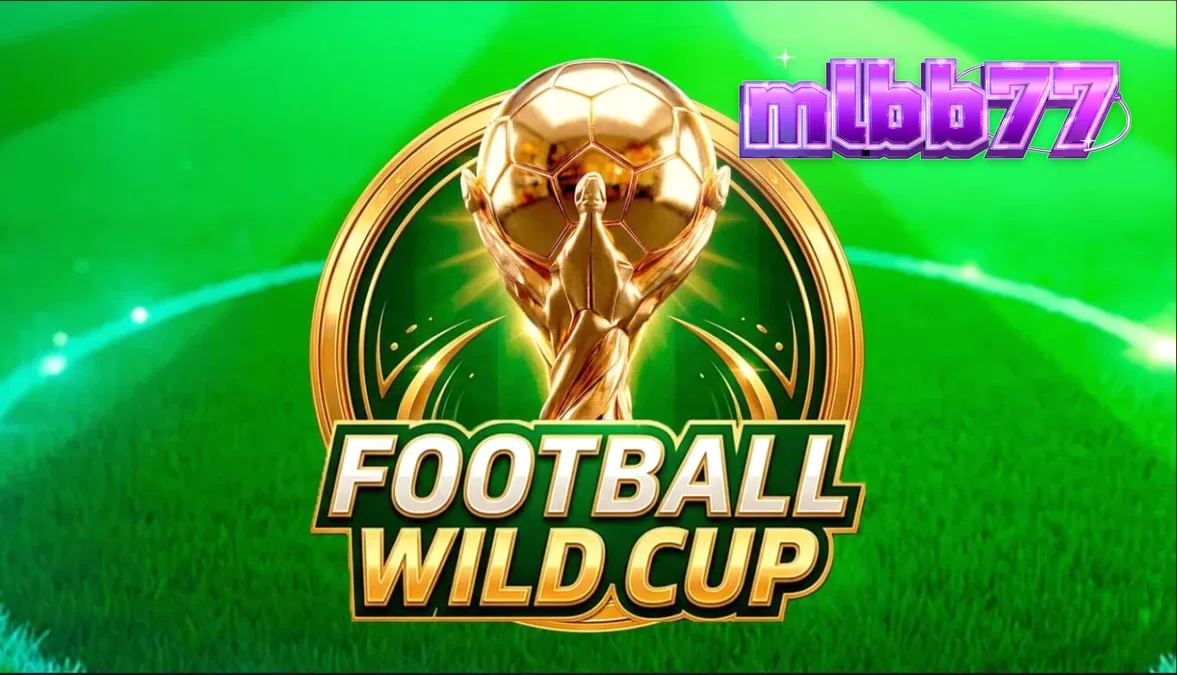 Tampilan visual slot Football Wild Cup dengan latar belakang stadion yang megah